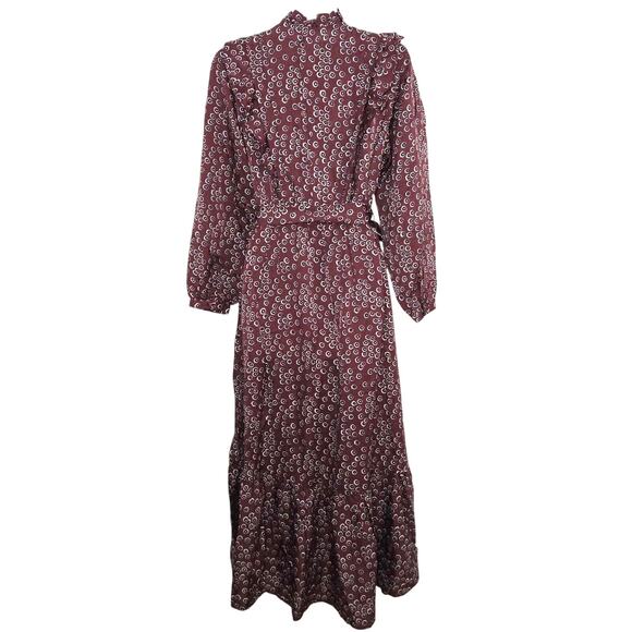 Outerknown Organic Cotton Stardust Long Sleeve Midi Dress Size S NWT Belted - Picture 3 of 6